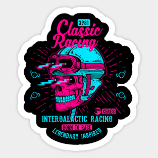 Classic Racing Intergalactic Skull Sticker